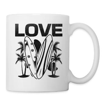 Surfboard Surfer Wellenreiten Wassersurfen Liebe - Tasse - Weiß - Rechts