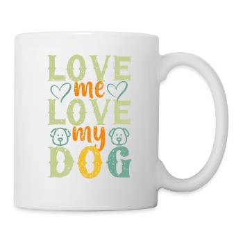 aime-moi aime mon chien - Mug blanc - blanc - Droite