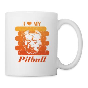 j’adore mon pitbull - Mug blanc - blanc - Droite