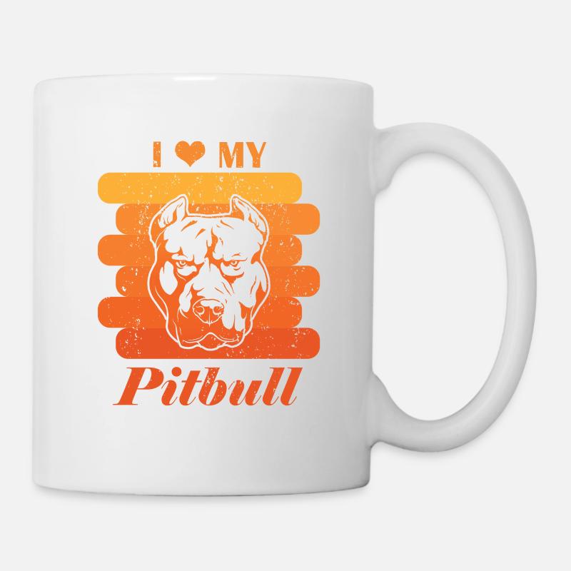 i love my pitbull - Mug - white