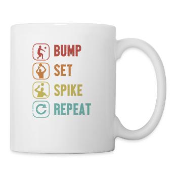 Bump Set Spike Repeat Volleyballfreak Volleyball - Tasse - Weiß - Rechts