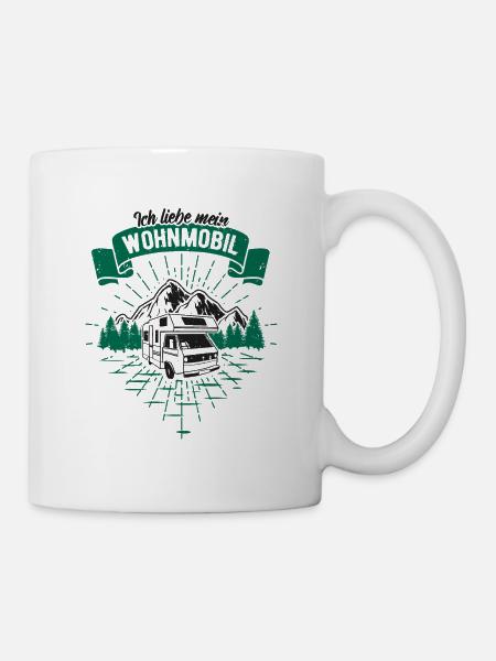 Ich liebe mein Wohnmobil Camping - Tasse - Weiß