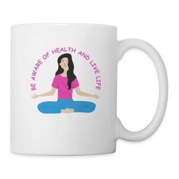 be aware of health and live life peacefully - Mug - white - Right