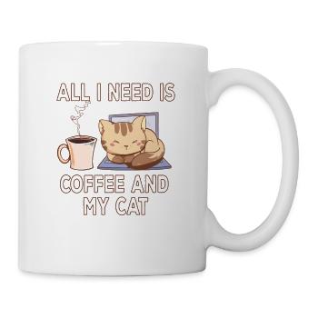 All I Need Is A Coffee And My Cat Funny Saying - Mug - white - Right