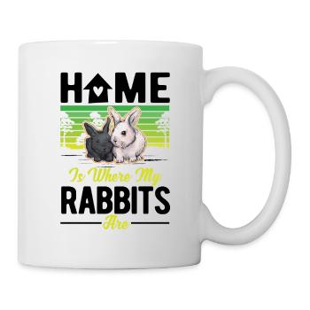 La maison est l’endroit où mes lapins sont lapins - Mug blanc - blanc - Droite