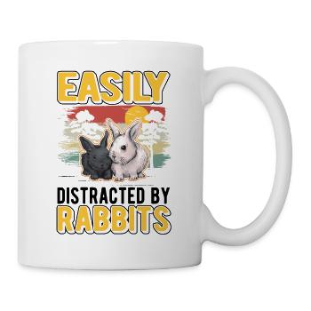 Facilement distrait par Rabbits Rabbit Rabbit - Mug blanc - blanc - Droite