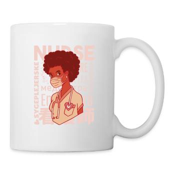 Krankenschwester Afro Frau Doktor Krankenschwester - Tasse - Weiß - Rechts