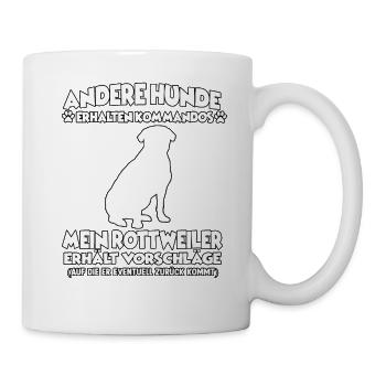 Funny Rottweiler dog training dog owner - Mug - white - Right