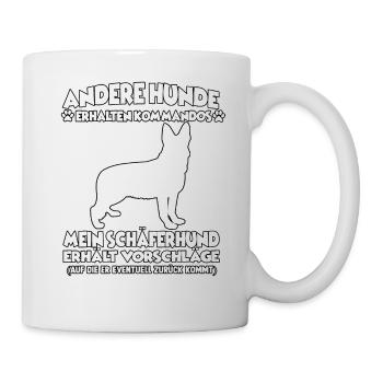 Drôle d’obéissance Chiens de berger allemand - Mug blanc - blanc - Droite