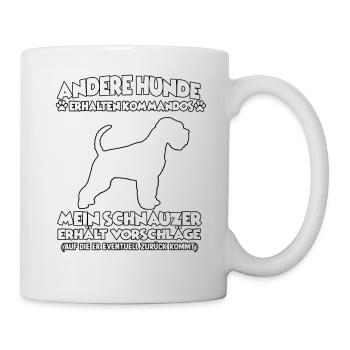 Witziges Schnauzer Hundetraining Hundebesitzer - Tasse - Weiß - Rechts