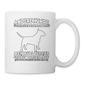 Funny Dog Training Bull Terrier Dog Owner - Mug - white - Right