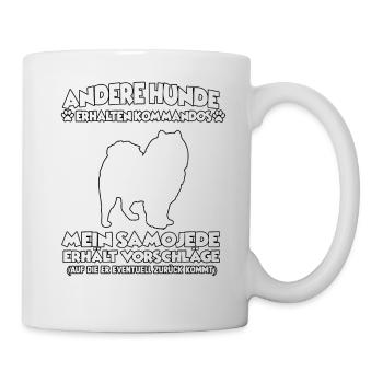 Funny Dog Training Motif Samoyed Dog Owner - Mug - white - Right