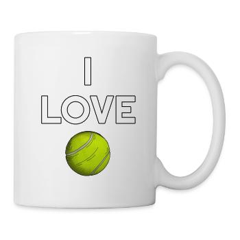 I love tennis tennis club training fan - Mug - white - Right