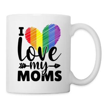 Lesbian LGBT I love my mothers Moms Mamas - Mug - white - Right