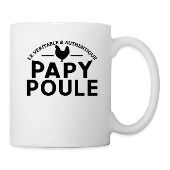 Papy Poule Cadeau Humour Anniversaire Cadeaux Cool - Mug blanc - blanc - Droite