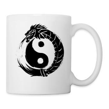 Quetzalcoatl Ying Yang Ancient Aztec Serpent - Mug - white - Right