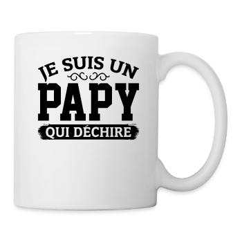 Papy Qui Déchire Fête Des Pères Anniversaire Noël - Mug blanc - blanc - Droite