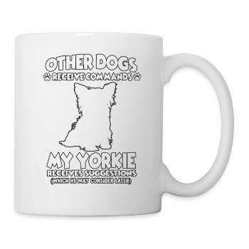 Motif de dressage de chien Yorkshire Terrier propriétaire de chien - Mug blanc - blanc - Droite