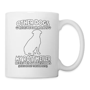 Cool dog training motif Rottweiler dog ownership - Mug - white - Right