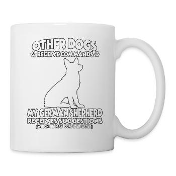 Drôle d’obéissance Chiens de berger allemand - Mug blanc - blanc - Droite