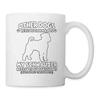 Funny dog training motif Schnauzer dog ownership - Mug - white - Right