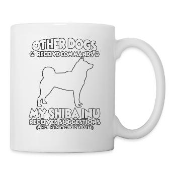 Funny dog training motive Shiba Inu dog ownership - Mug - white - Right