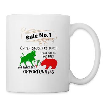 Bull and bear the animals of the stock market and stocks - Mug - white - Right