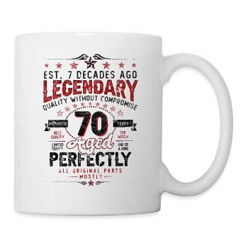 Vintage Légendaire - Vieilli parfaitement 70ème anniversaire - Mug blanc - blanc - Droite
