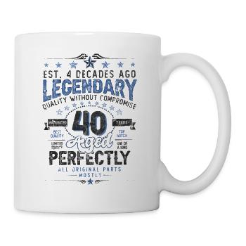Vintage Légendaire - Vieilli parfaitement 40ème anniversaire - Mug blanc - blanc - Droite