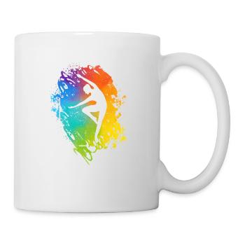 Gymnastik Regenbogenfarben Akrobatik Akro Turnerin - Tasse - Weiß - Rechts