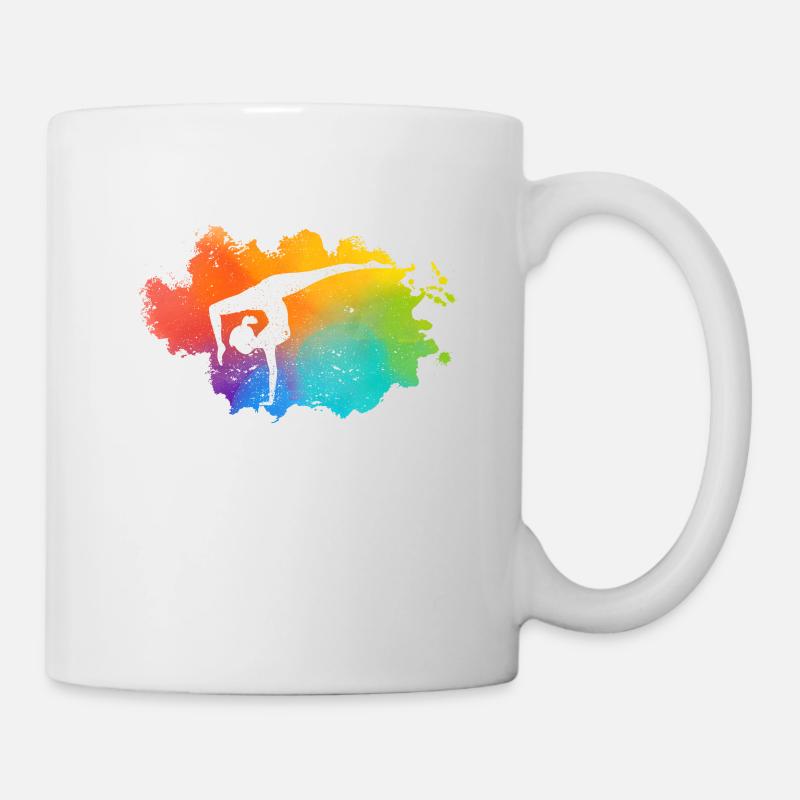 Gymnastik Regenbogenfarben Akrobatik Akro Turnerin - Tasse - Weiß