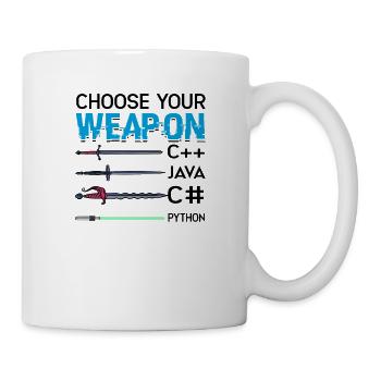 Choisissez votre arme C++ Java C# Phyton - Internet - Mug blanc - blanc - Droite