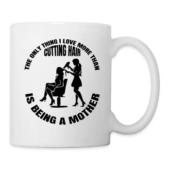 Frison Coiffeur Ciseaux Peigne Maman Ciseaux Mère - Mug blanc - blanc - Droite