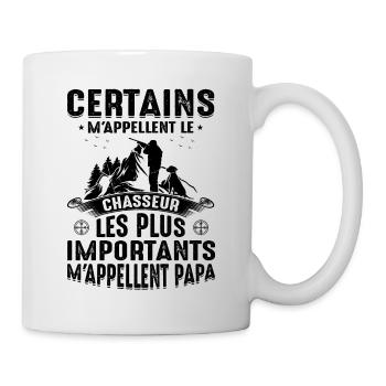 Papa Chasseur Chasser Cadeau Fête Des Pères Cool - Mug blanc - blanc - Droite