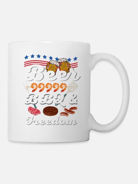 Biergrill & Freiheit - Tasse - Weiß