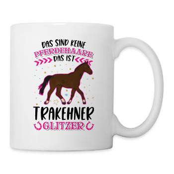 Trakehner Glitzer - Tasse - Weiß - Rechts