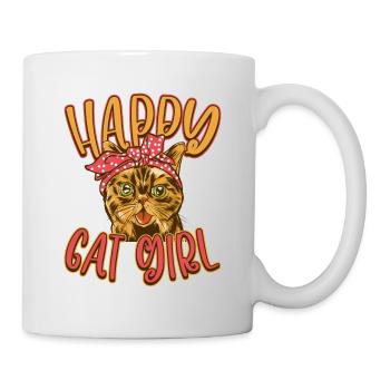 Chat chat heureux Chat Chaton - Mug blanc - blanc - Droite
