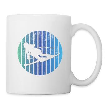 Skifahrer Weihnachten Skifahren Wintersport Ski - Tasse - Weiß - Rechts