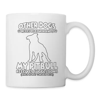 Drôle pitbull Chien Dressage Propriétaire de chien - Mug blanc - blanc - Droite