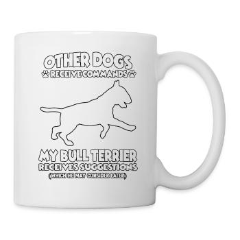 Funny Dog Education Bull Terrier Dog Owner - Mug - white - Right