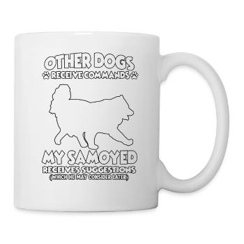 Funny dog training motive Samoyed dog ownership - Mug - white - Right