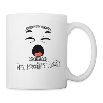 Ich kann gucken wie ich will - Fressefreiheit! - Tasse - Weiß - Rechts