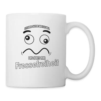 Ich kann gucken wie ich will - Fressefreiheit! - Tasse - Weiß - Rechts