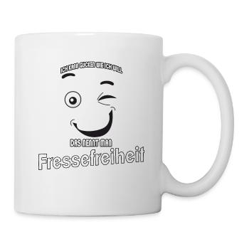 Ich kann gucken wie ich will - Fressefreiheit! - Tasse - Weiß - Rechts