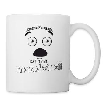 Ich kann gucken wie ich will - Fressefreiheit! - Tasse - Weiß - Rechts