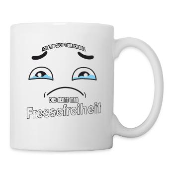 Ich kann gucken wie ich will - Fressefreiheit! - Tasse - Weiß - Rechts