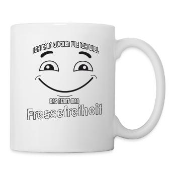 Ich kann gucken wie ich will - Fressefreiheit! - Tasse - Weiß - Rechts