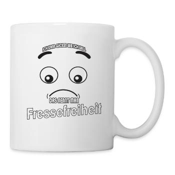 Ich kann gucken wie ich will - Fressefreiheit! - Tasse - Weiß - Rechts