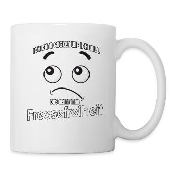 Ich kann gucken wie ich will - Fressefreiheit! - Tasse - Weiß - Rechts