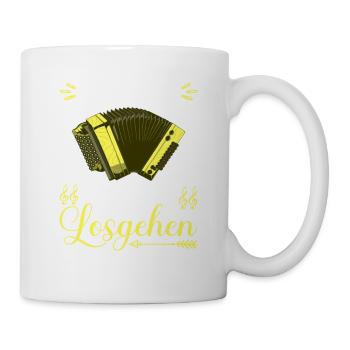 Bin Da Kann Losgehen, Steirische Harmonika - Tasse - Weiß - Rechts